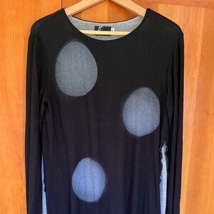 Fenini double layer black and gray sweater.  S.